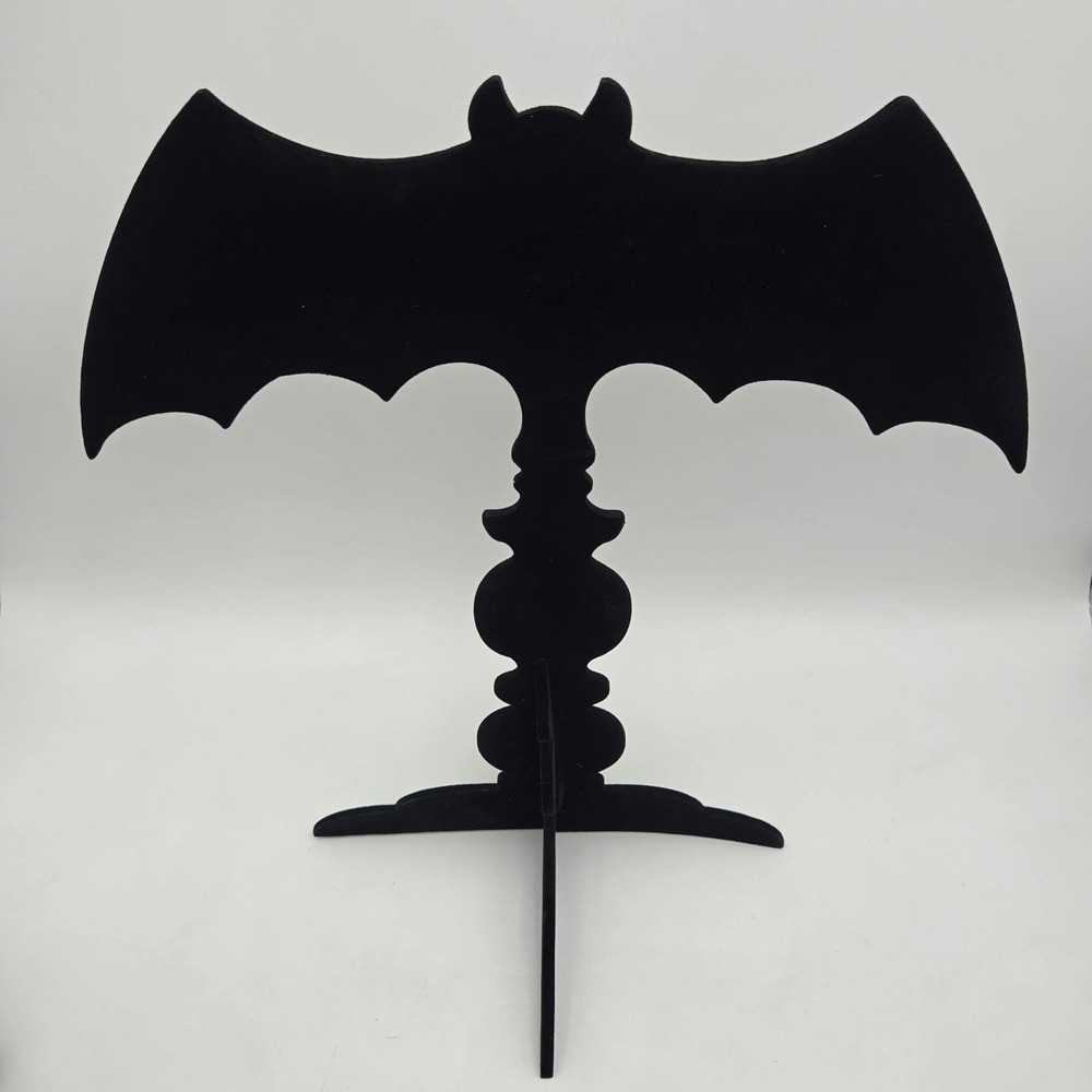 Vintage Bethany Lowe Large Velvet Bat Table Top Halloween Decor 17" Tall